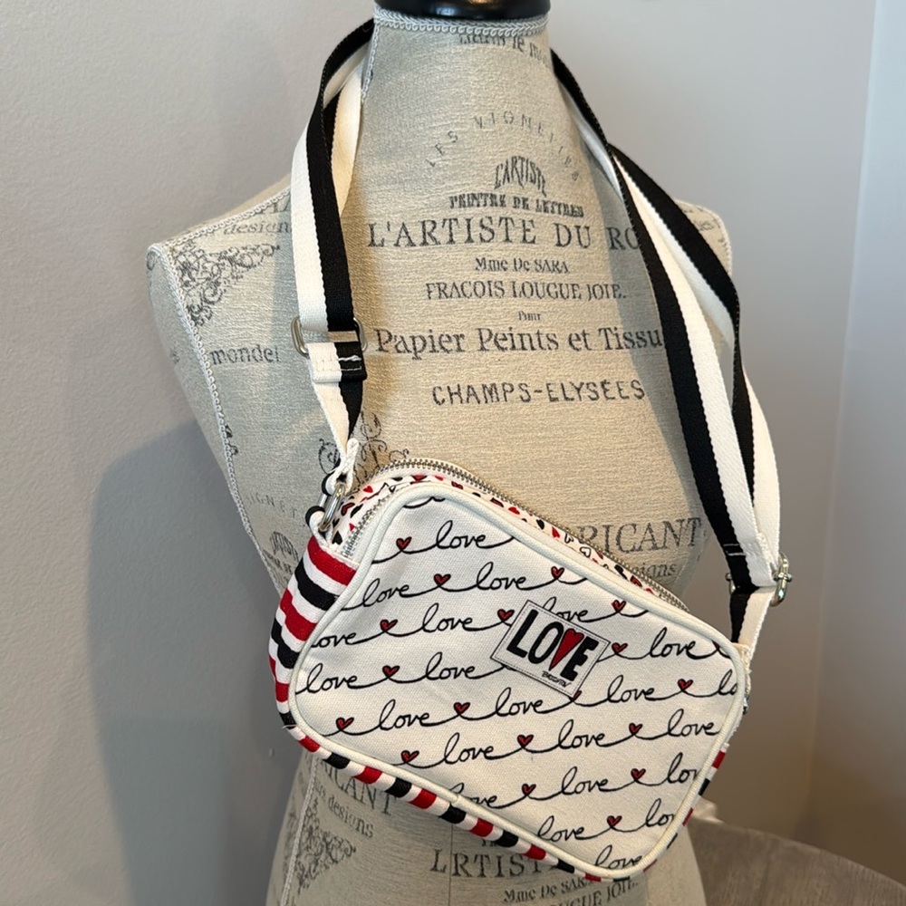 Brighton Love Scroll Canvas White crossbody bag pre owned